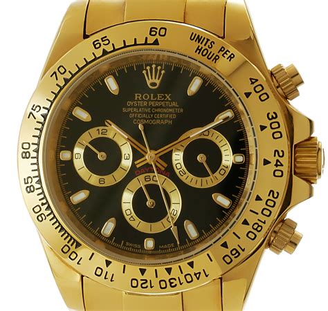 rolex gold mit schwarzem zifferblatt|Rolex daytona gold.